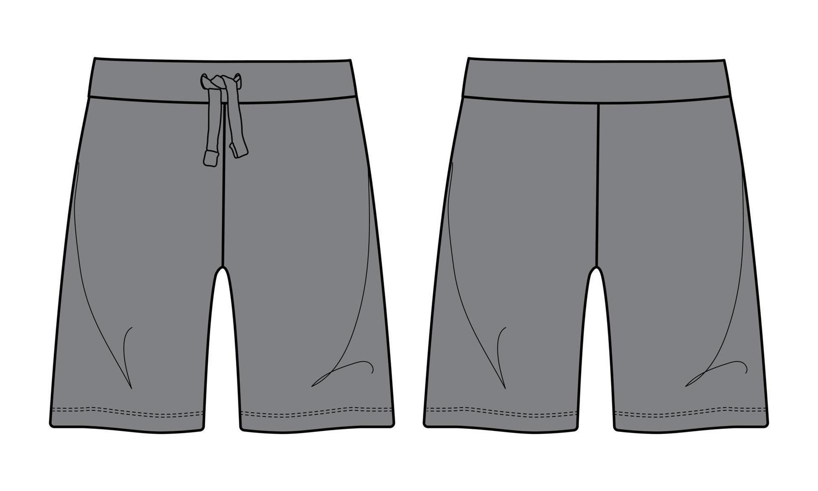 Boys Sweat Shorts pants flat style vector Illustration template