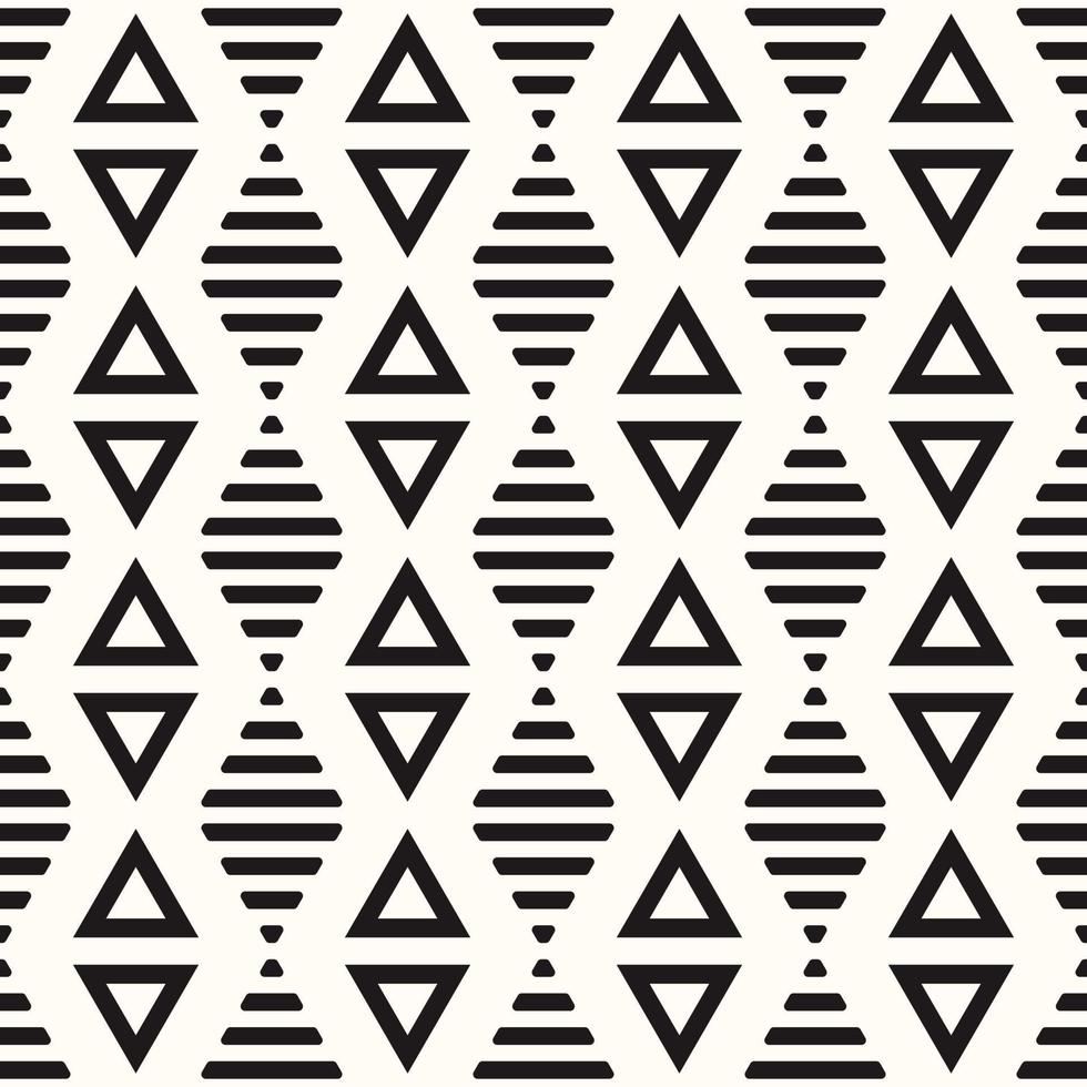 Vector Geometric Seamless Monochrome Pattern