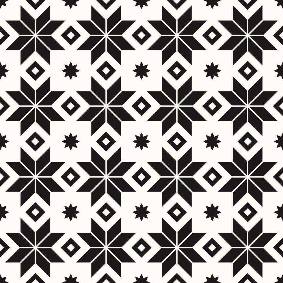 Vector Geometric Seamless Monochrome Pattern