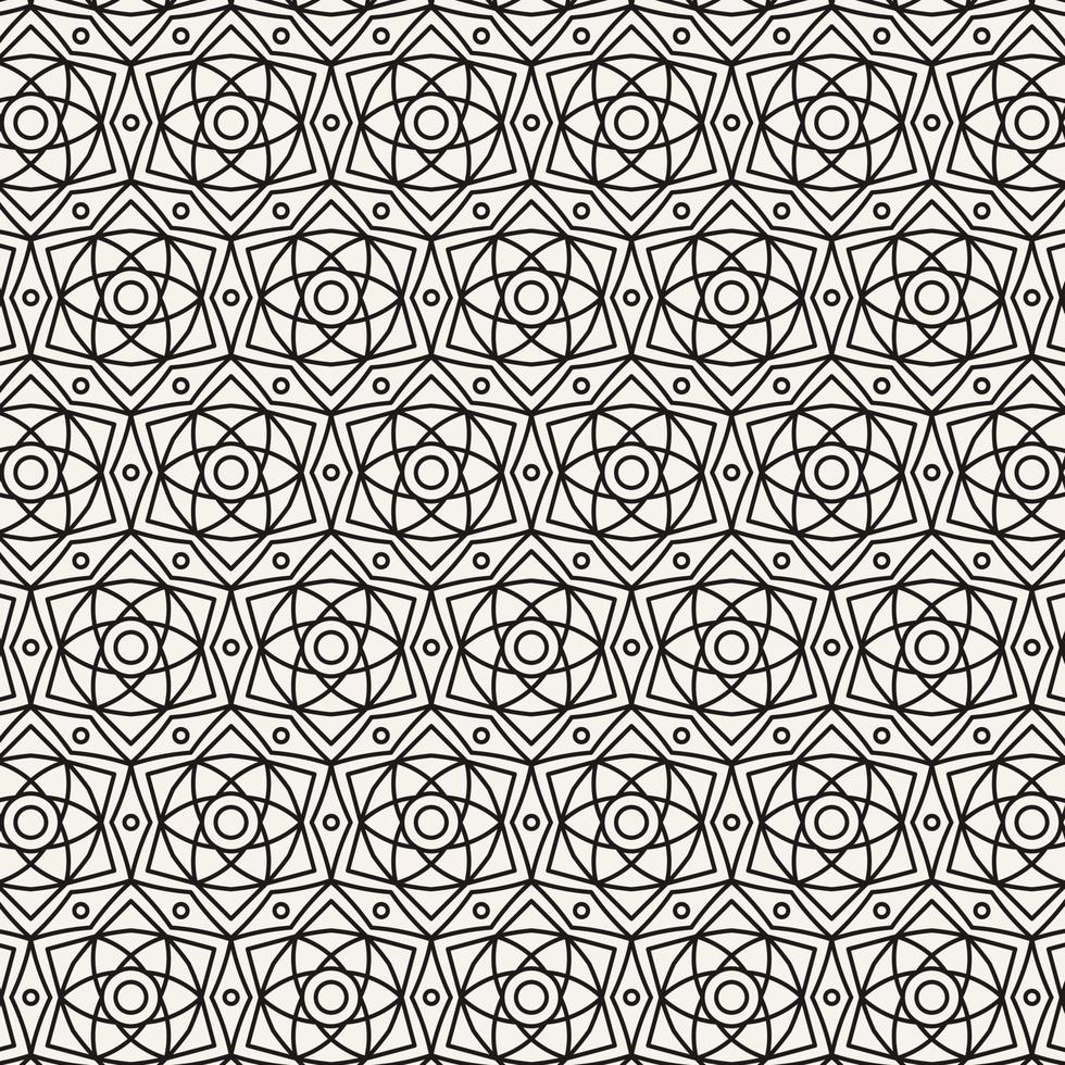 Vector Geometric Seamless Monochrome Pattern