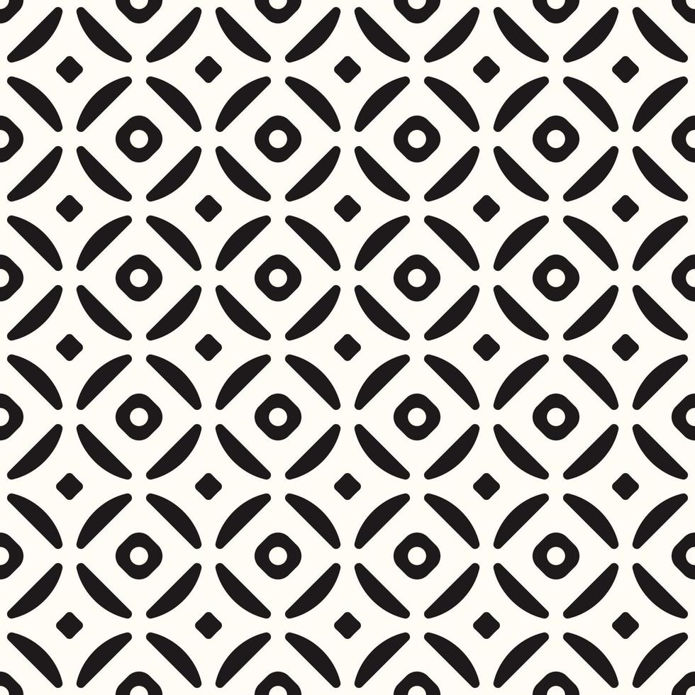 Vector Geometric Seamless Monochrome Pattern