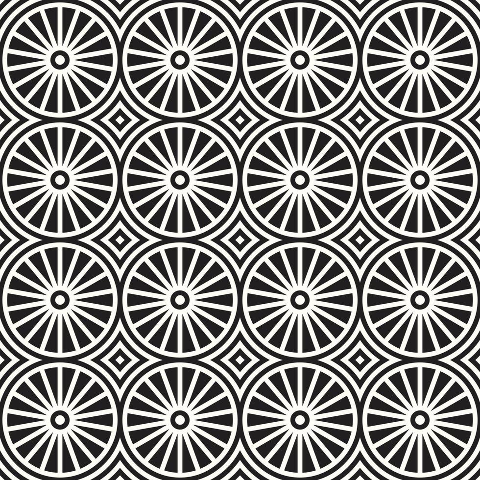Vector Geometric Seamless Monochrome Pattern