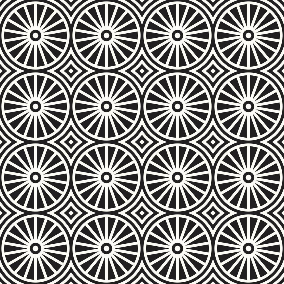 Vector Geometric Seamless Monochrome Pattern