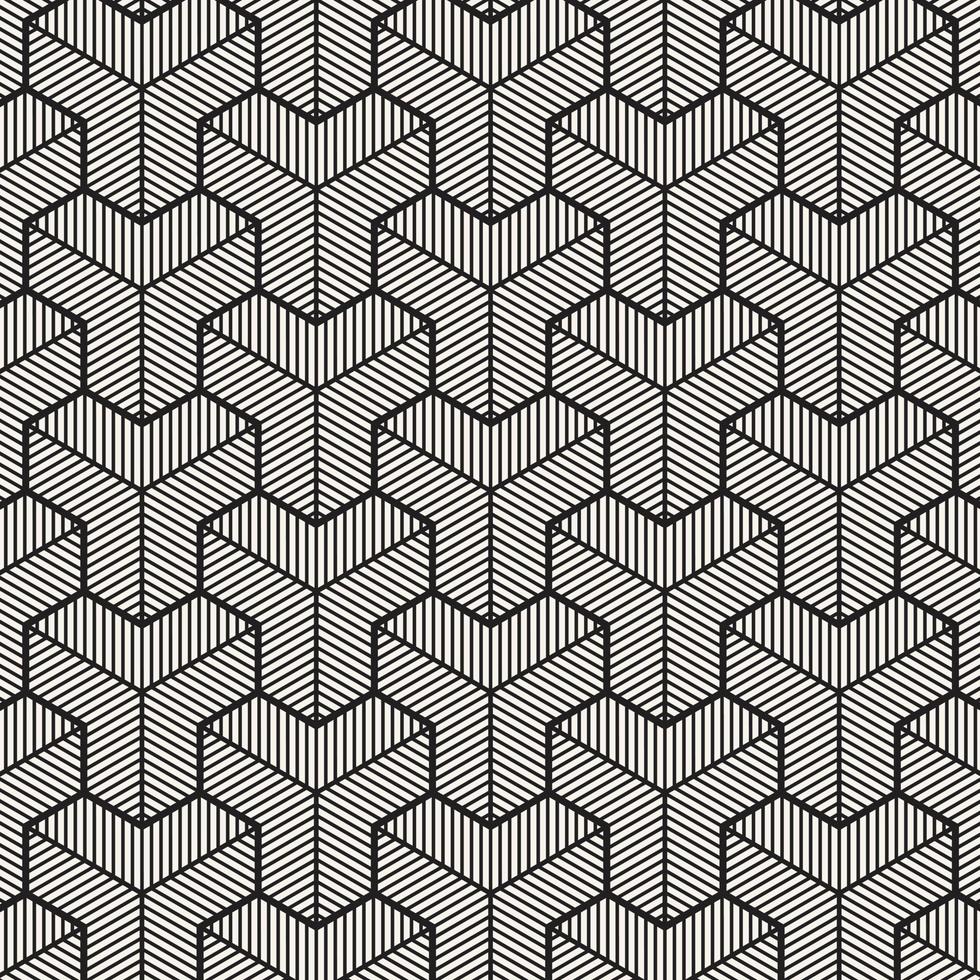 Vector Geometric Seamless Monochrome Pattern