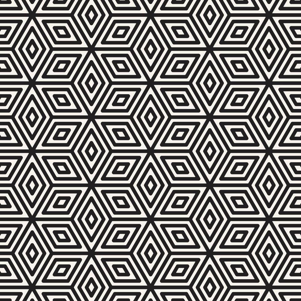 Vector Geometric Seamless Monochrome Pattern