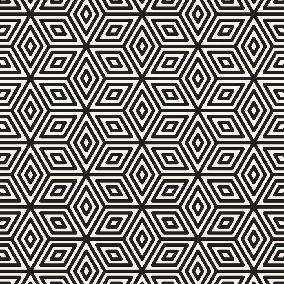 Vector Geometric Seamless Monochrome Pattern