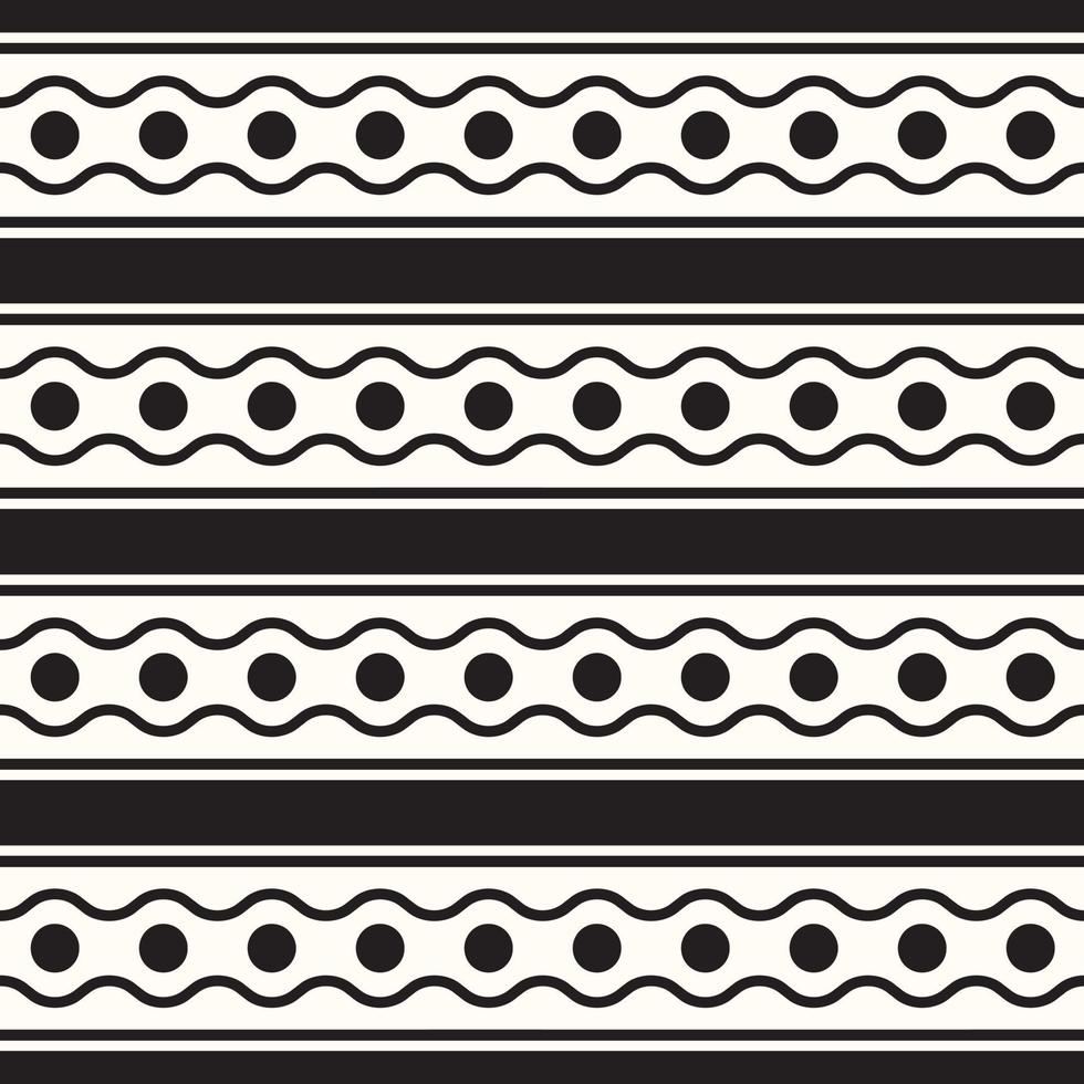 Vector Geometric Seamless Monochrome Pattern
