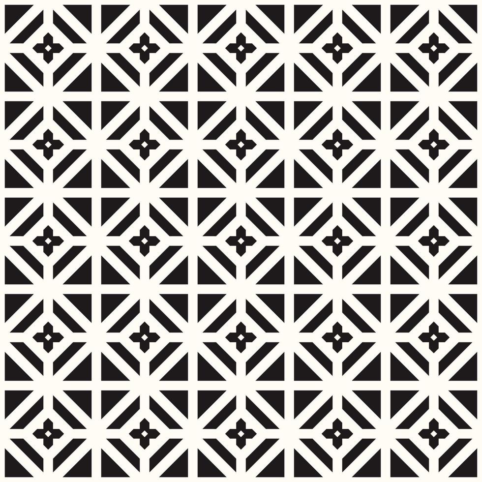 Vector Geometric Seamless Monochrome Pattern