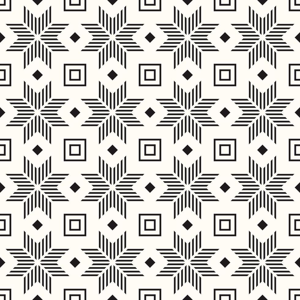 Vector Geometric Seamless Monochrome Pattern