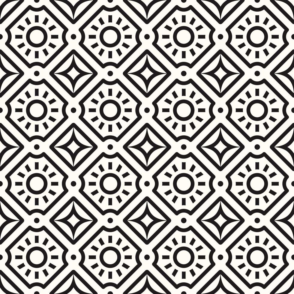 Vector Geometric Seamless Monochrome Pattern