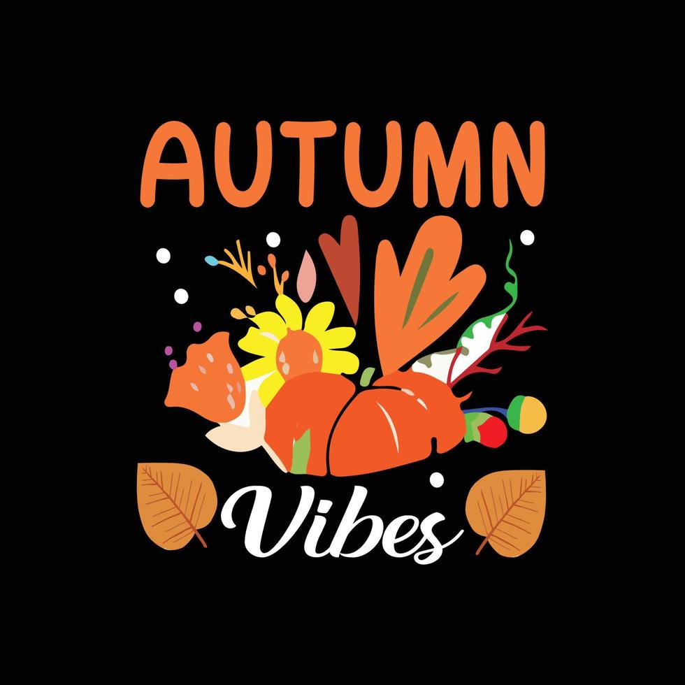 vector de diseño de camiseta de otoño otoño