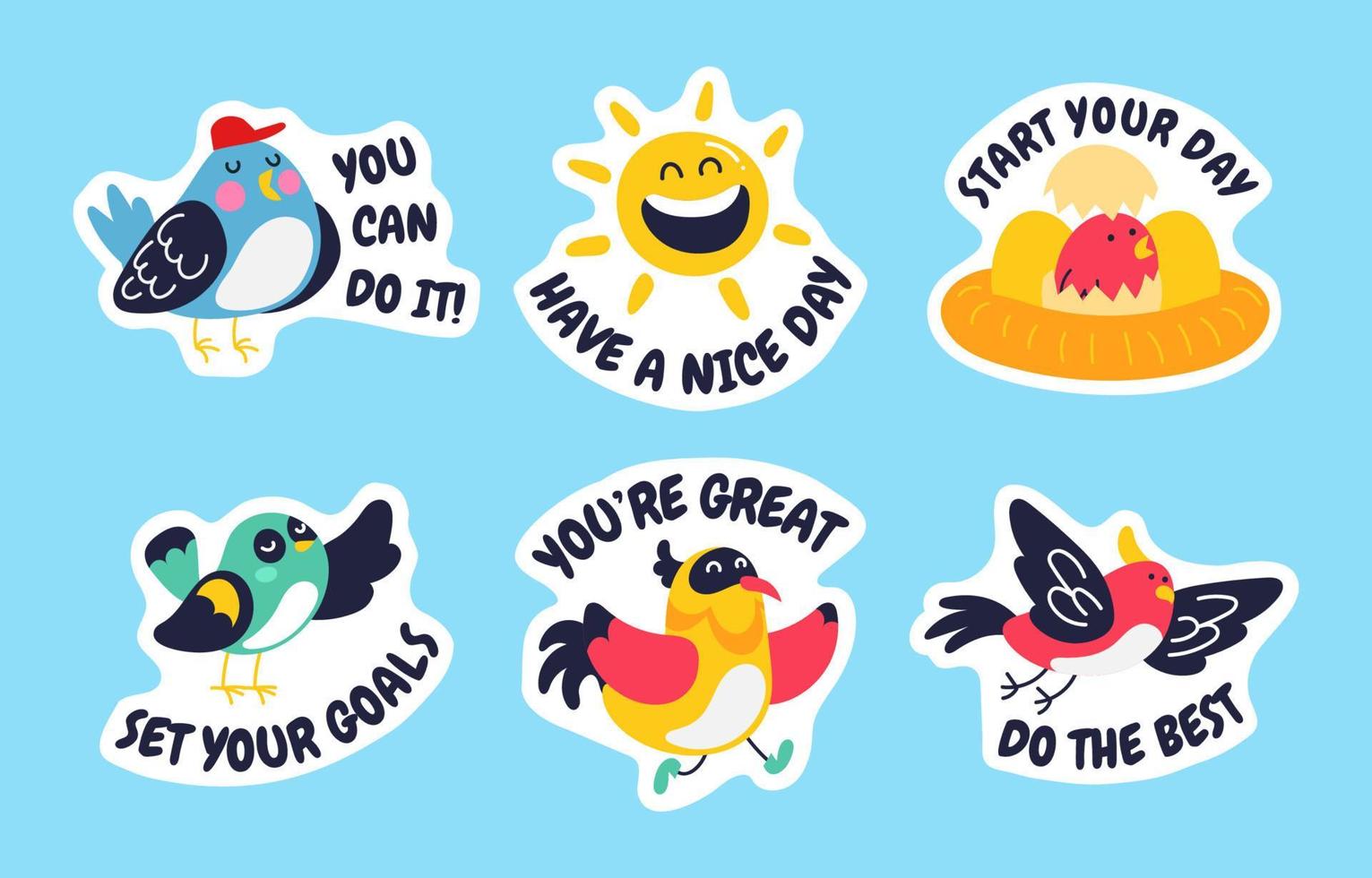 Journal Birds Sticker Pack vector