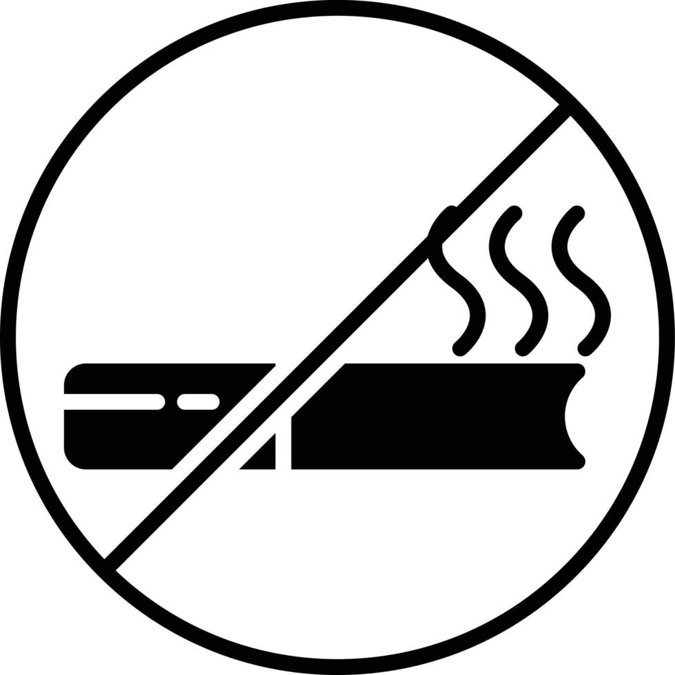 No Smoking Glyph Icon vector