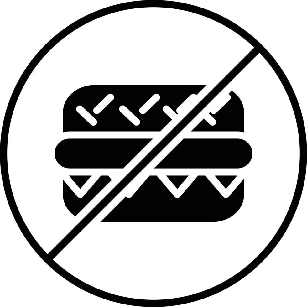 No Eating Glyph Icon vector