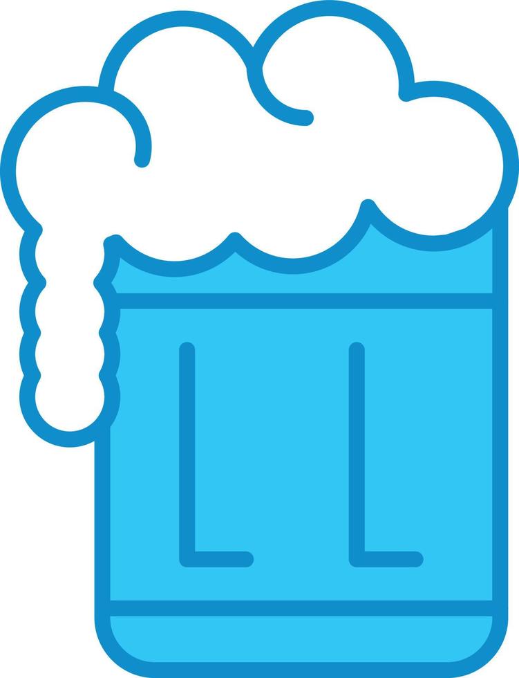 línea de cerveza llena de azul vector