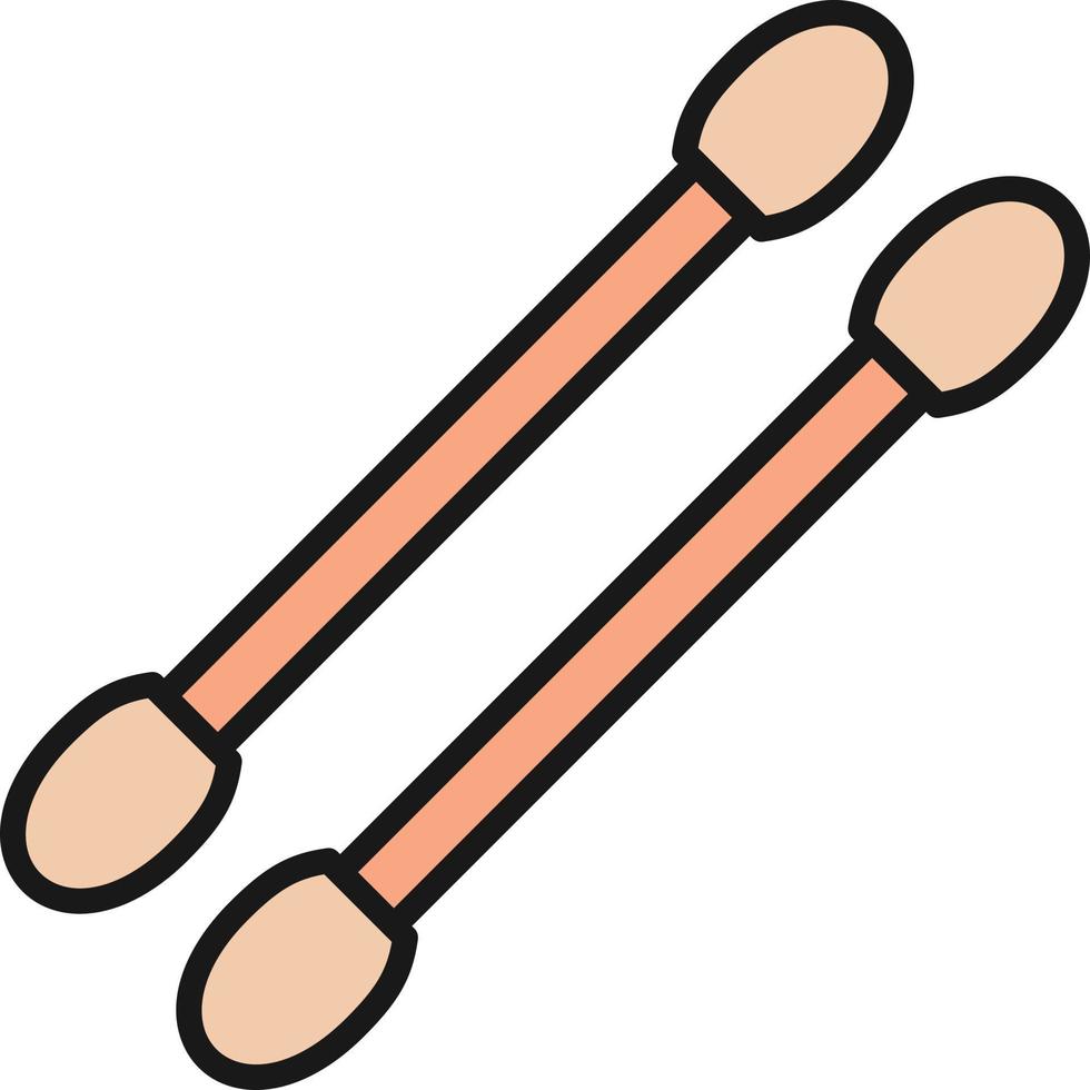 Cotton Bud Line Filled vector