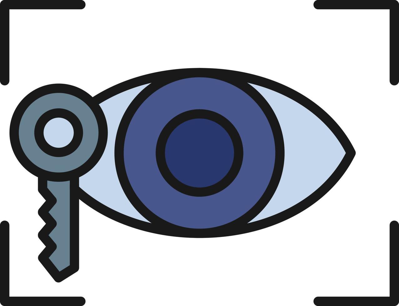 Eye Recognition Line Filled vector