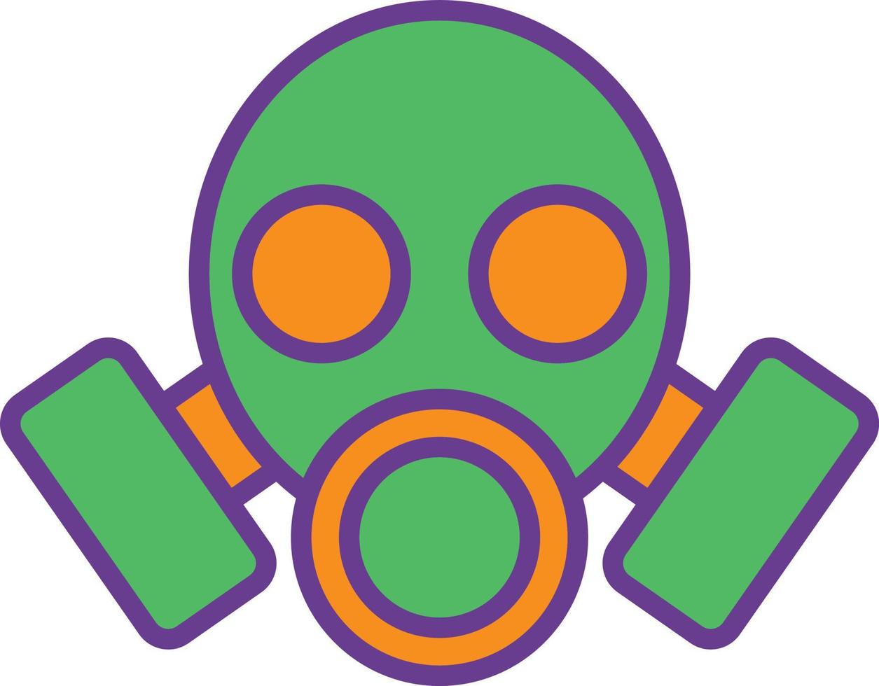 Gas Mask Line Filled Two Color vector