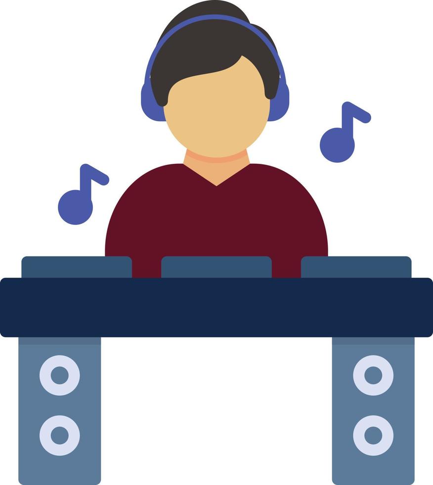 DJ Flat Icon vector