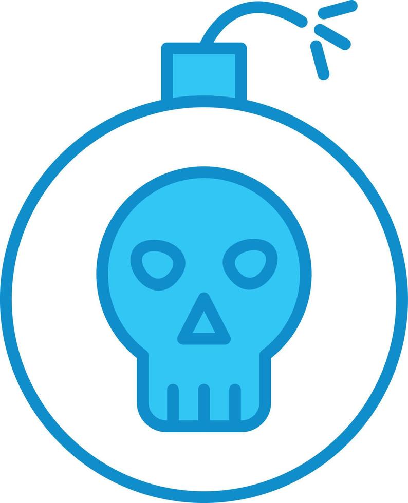Bomb Line Filled Blue vector