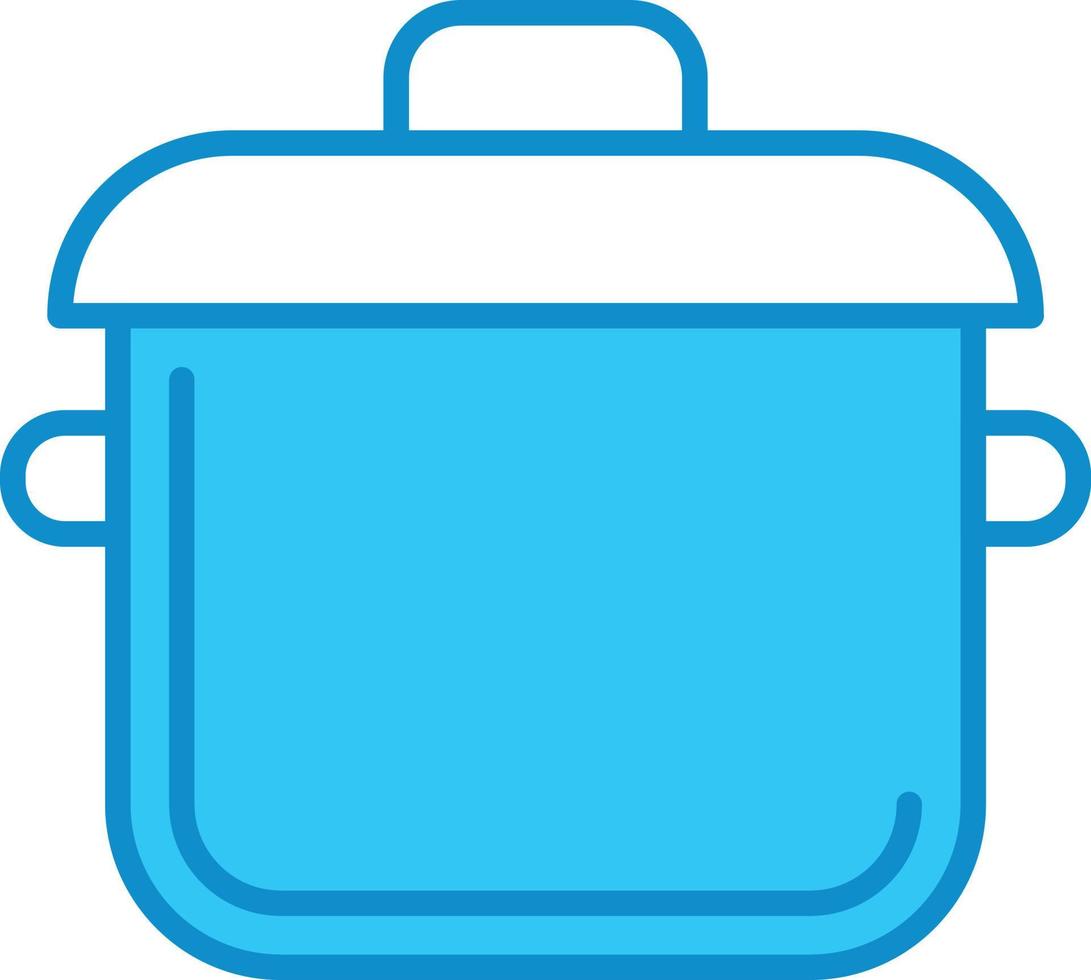 Cooking Pot Line Filled Blue vector