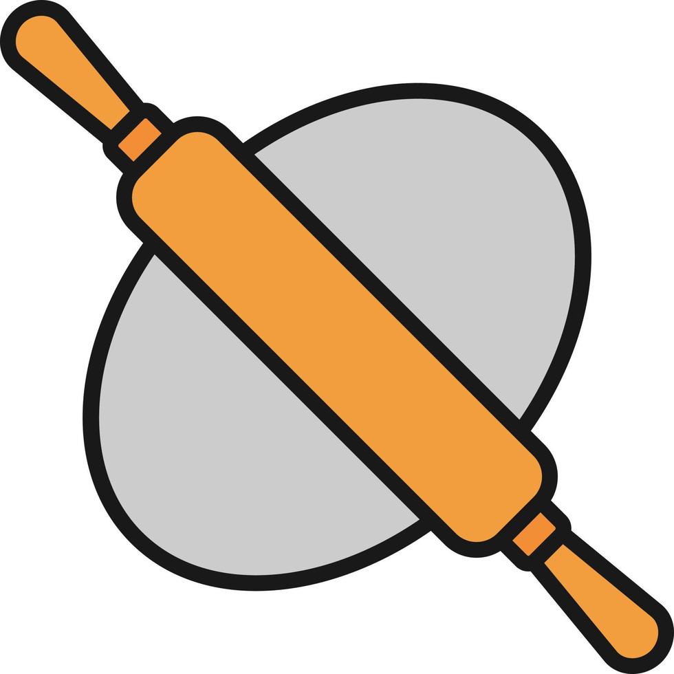 Rolling Pin Line Filled vector
