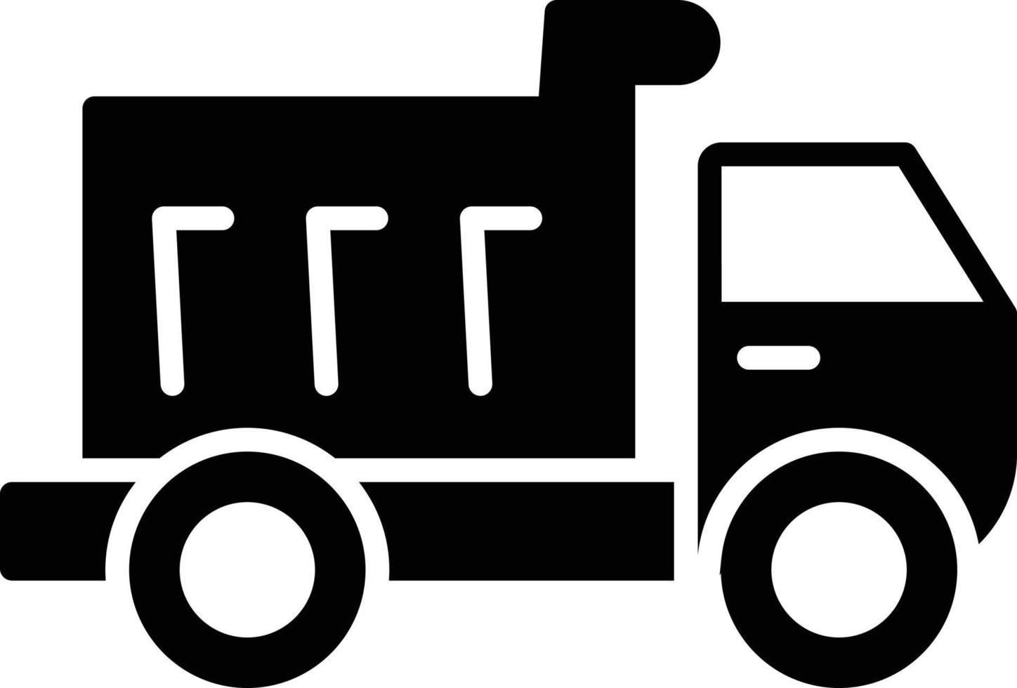 Dump Truck Glyph Icon vector