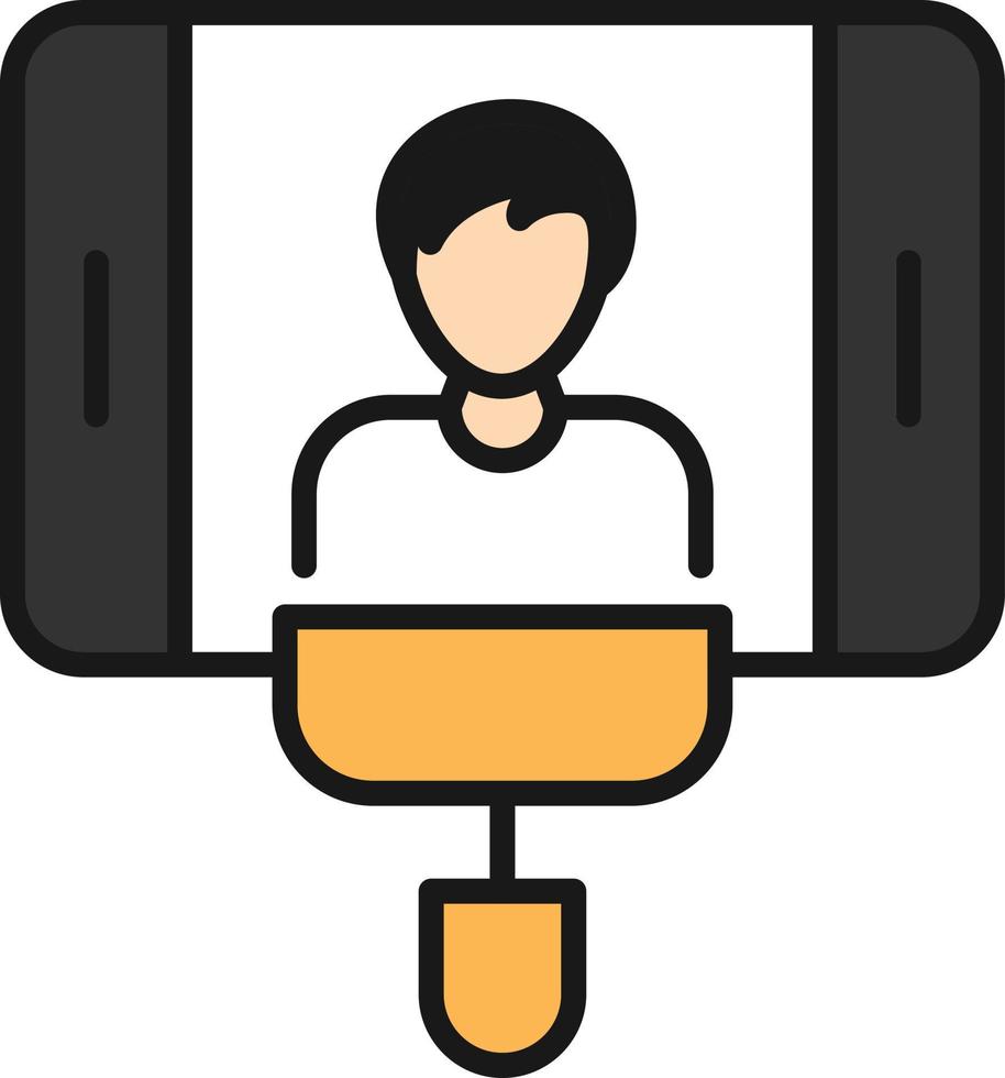 Selfie Line Filled vector