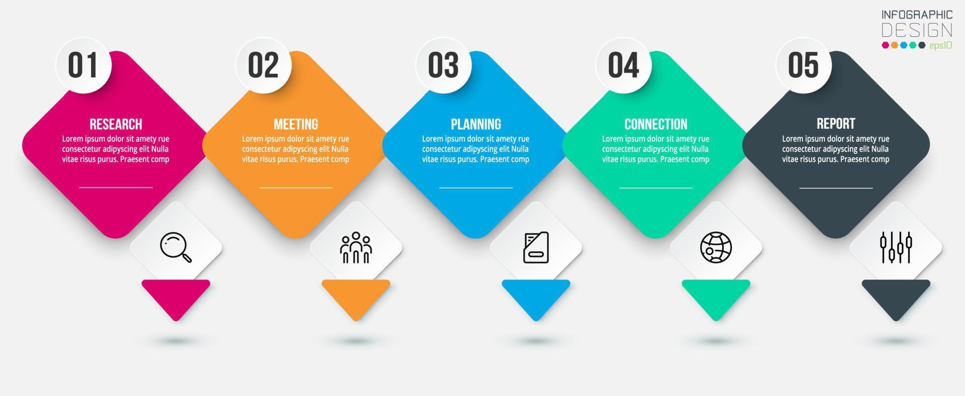 Timeline chart business infographic template. vector