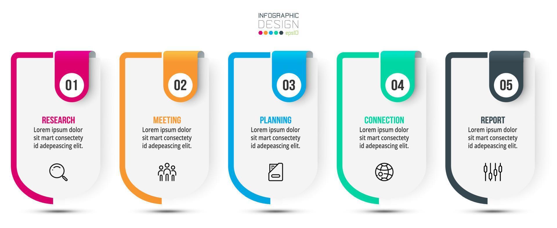 Infographic template business concept with step. vector