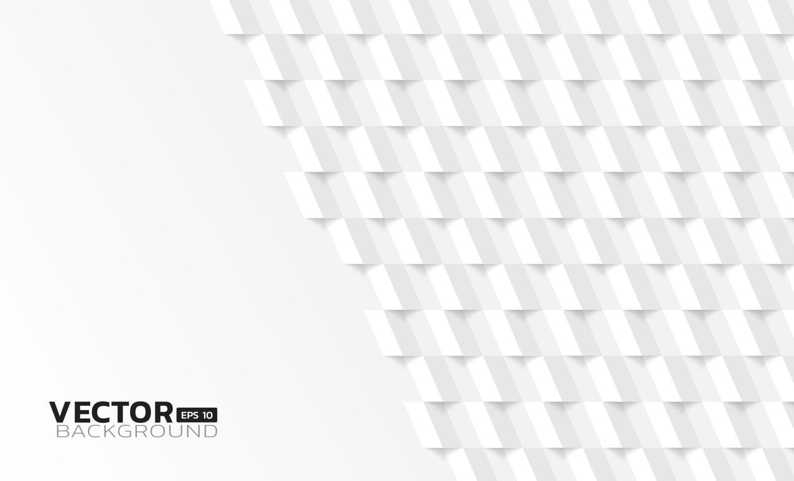 fondo de textura geométrica blanca abstracta, diseño cuadrado moderno, estilo de arte de papel 3d vector