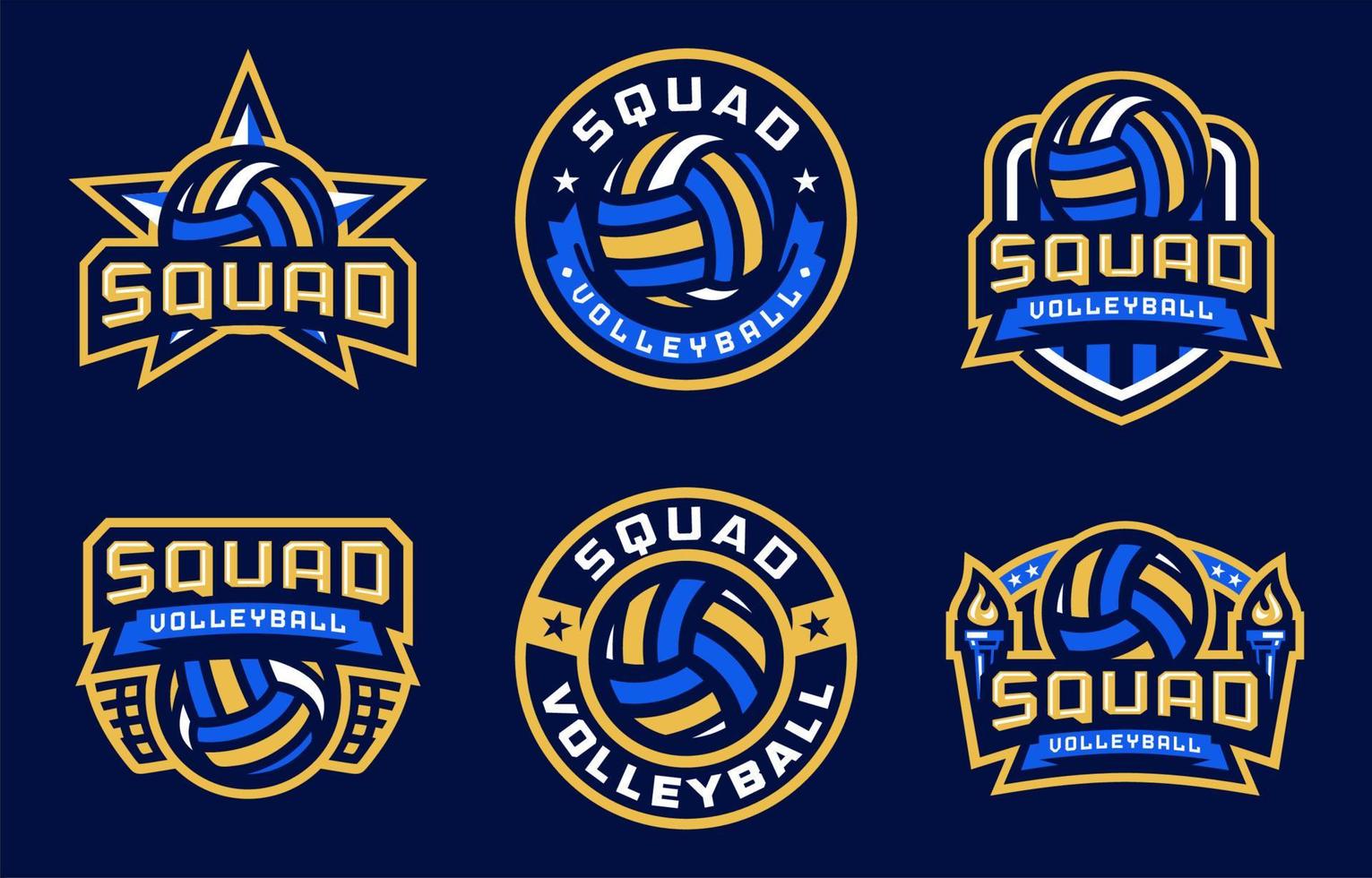 Squad volleyball sport logo design vector
