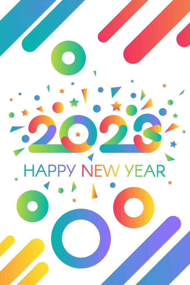 vector de banner de tarjeta de invitación de feliz año nuevo 2023