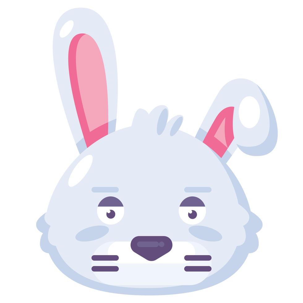 Rabbit pocker face neutral expression emoji vector