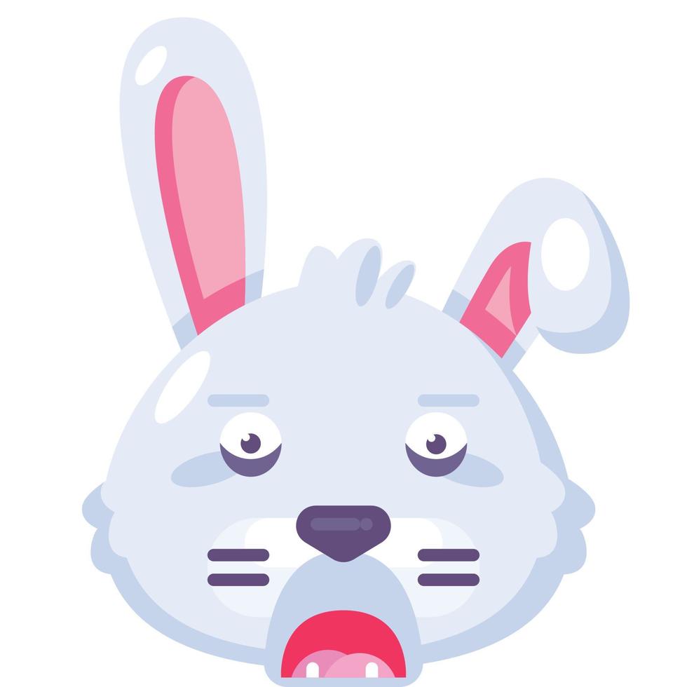 Rabbit afraid expression face funny emoji vector