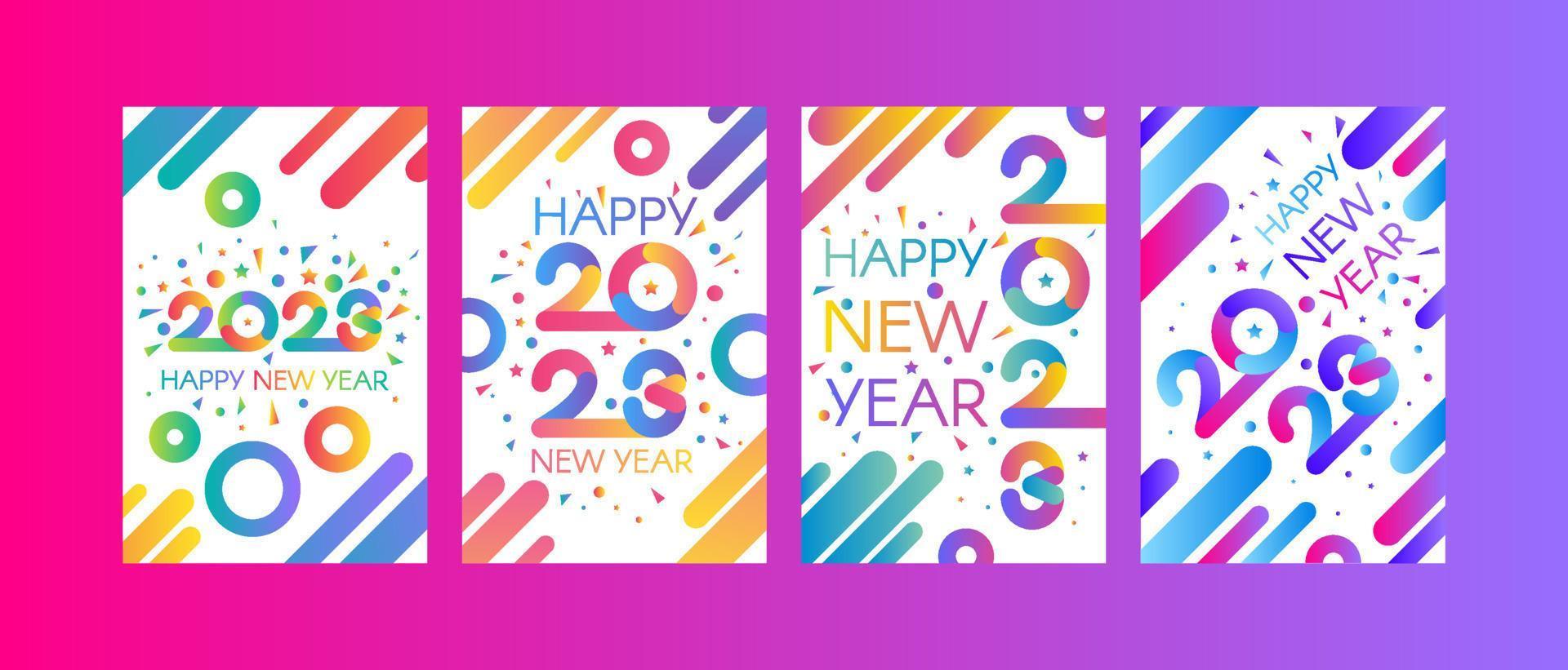 2023 happy new year invitation card banner vector