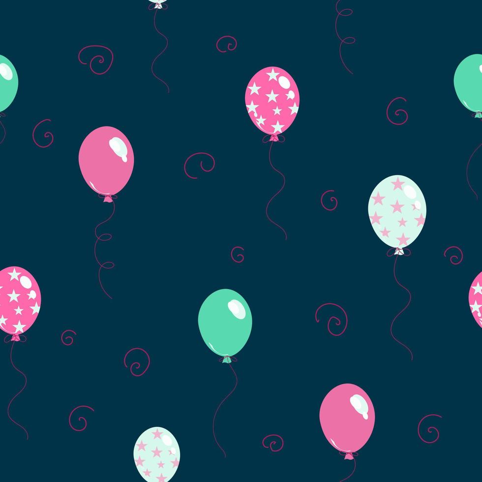 Pattern with party ballons vector
