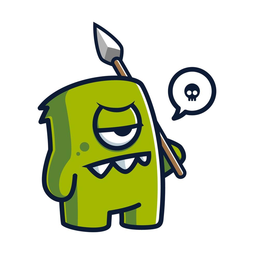 Monster mascot hunter killer character concept illustration vector