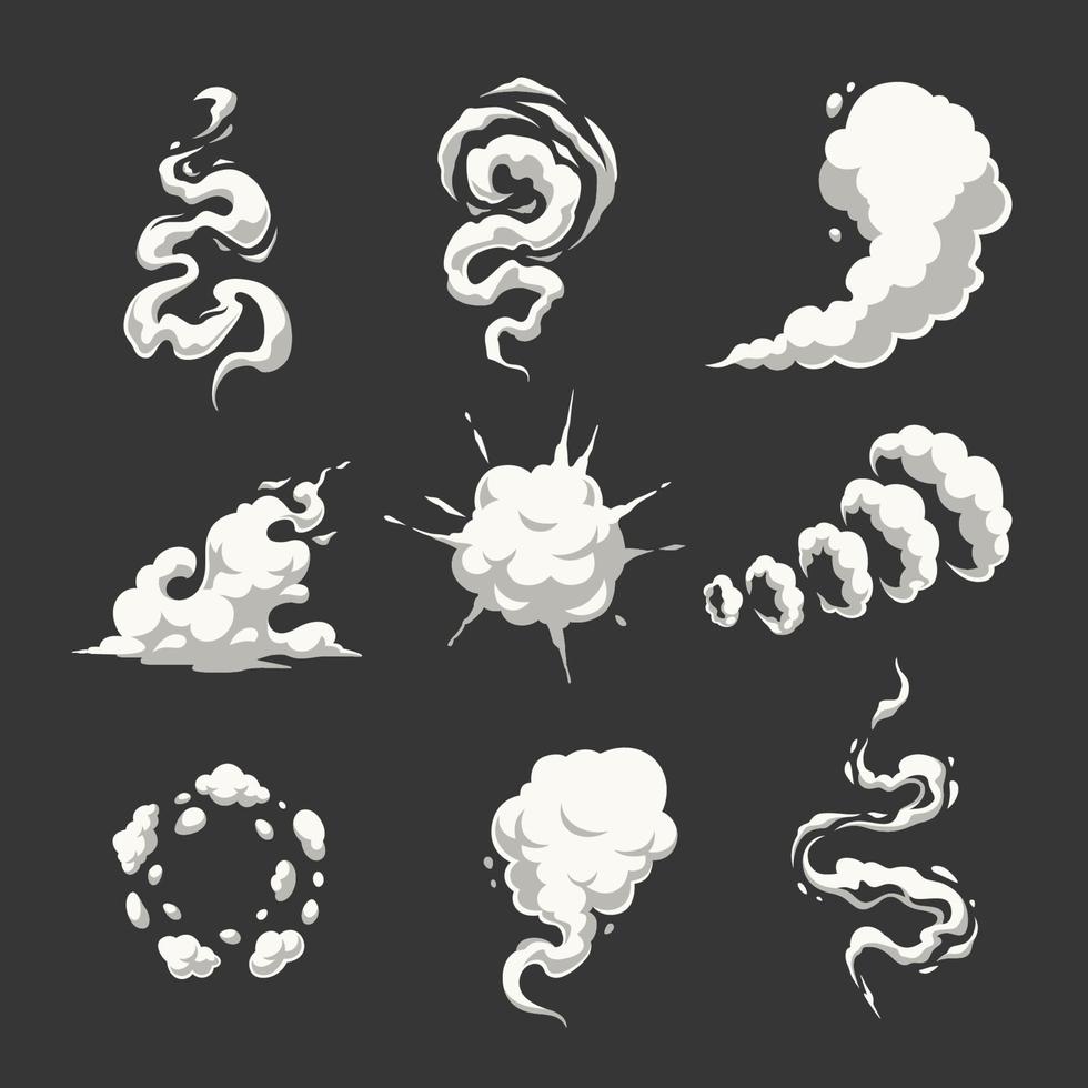 conjunto de humo vectorial vector