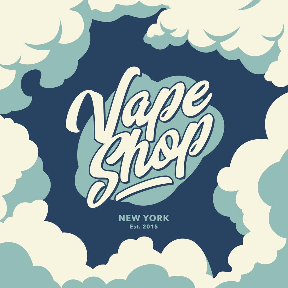 emblema de vector de tienda de vape