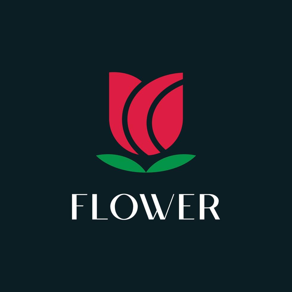logotipo de flor de rosa abstracto moderno vector