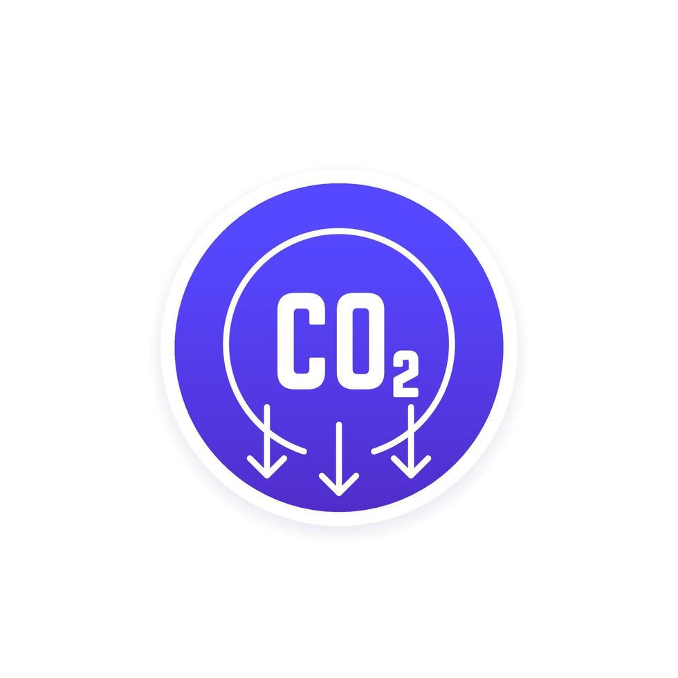 co2 gas, carbon emissions reduction vector icon for web