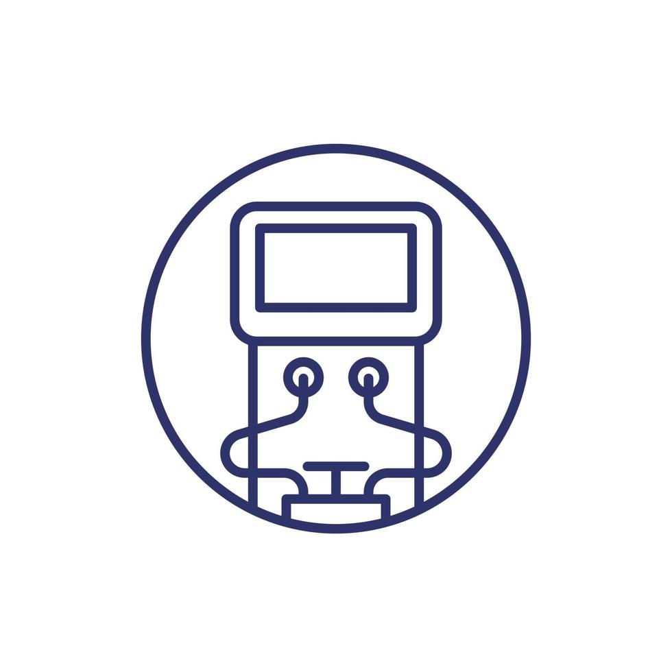 dialysis, hemodialysis machine line icon on white vector