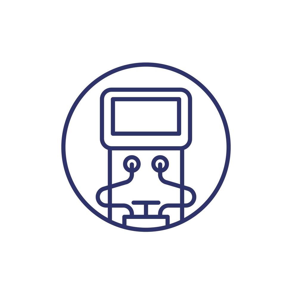 dialysis, hemodialysis machine line icon on white vector