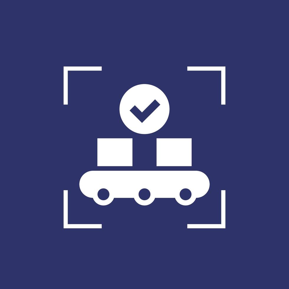 quality control in production or manufacturing icon vector