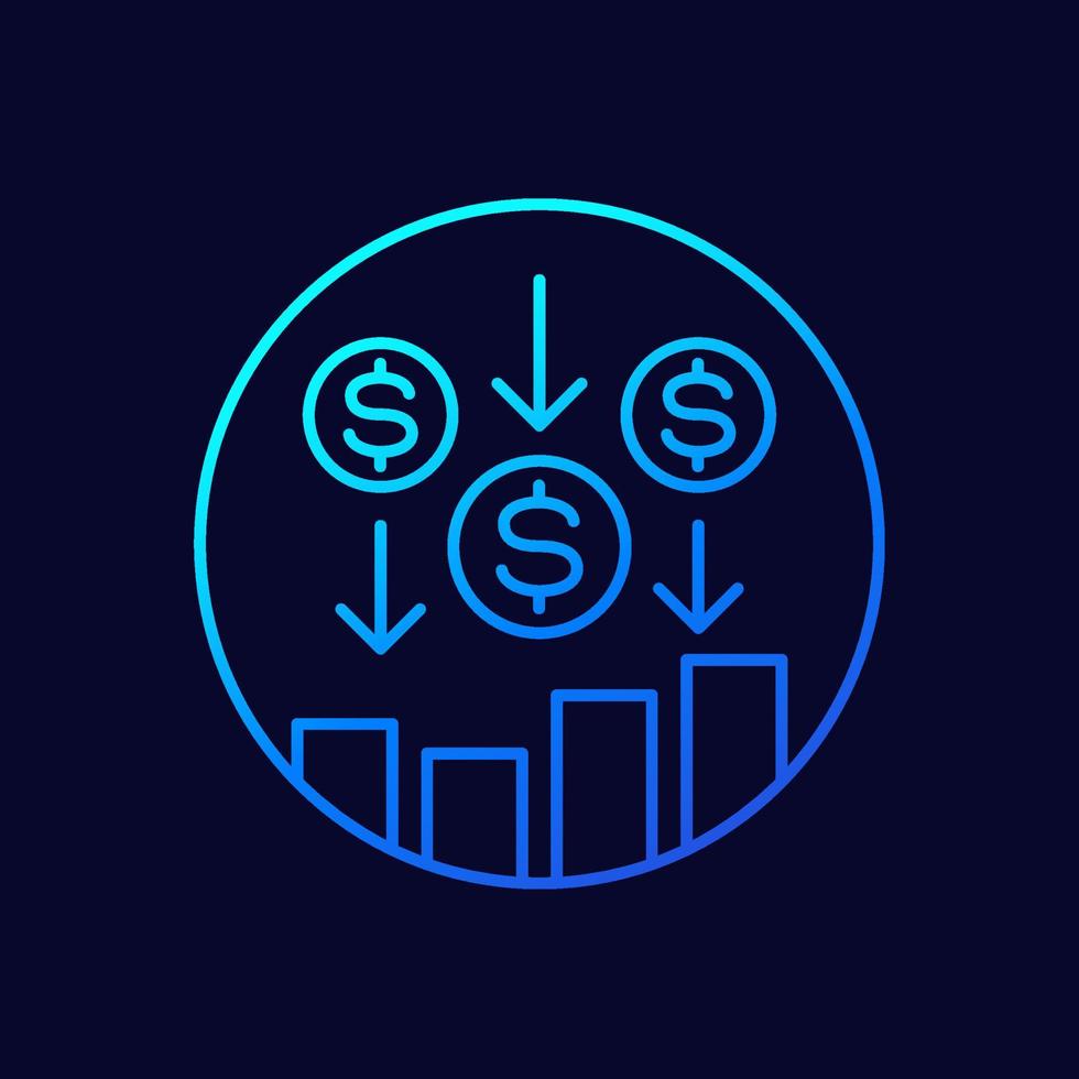 Passive income and earnings line icon vector
