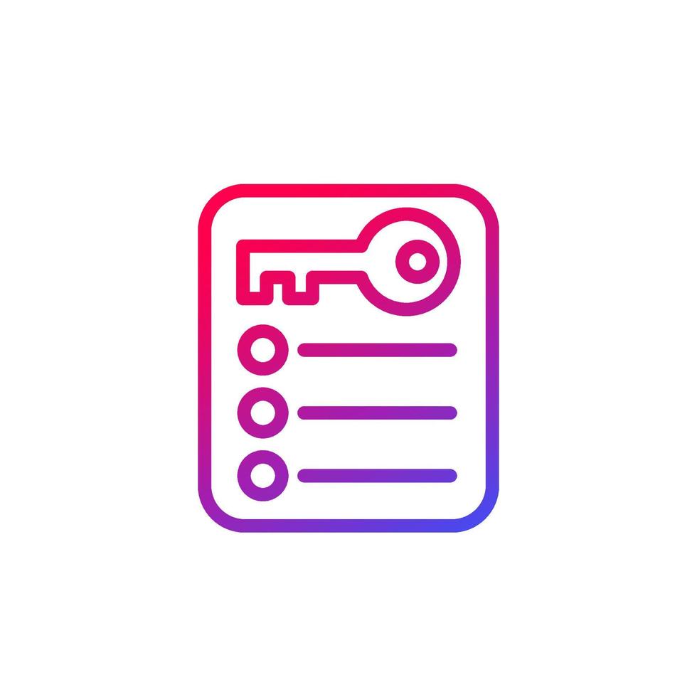 key takeaway line vector icon on white