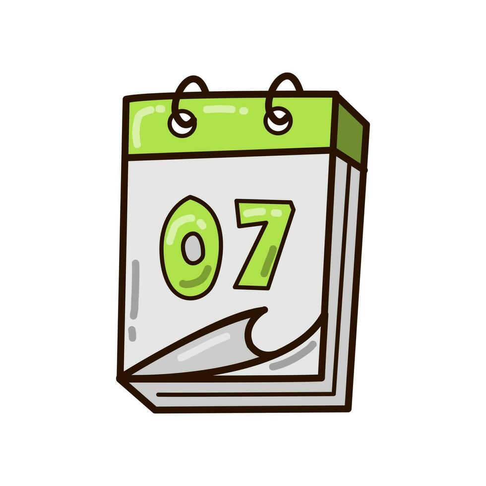 Calendar doodle icon vector