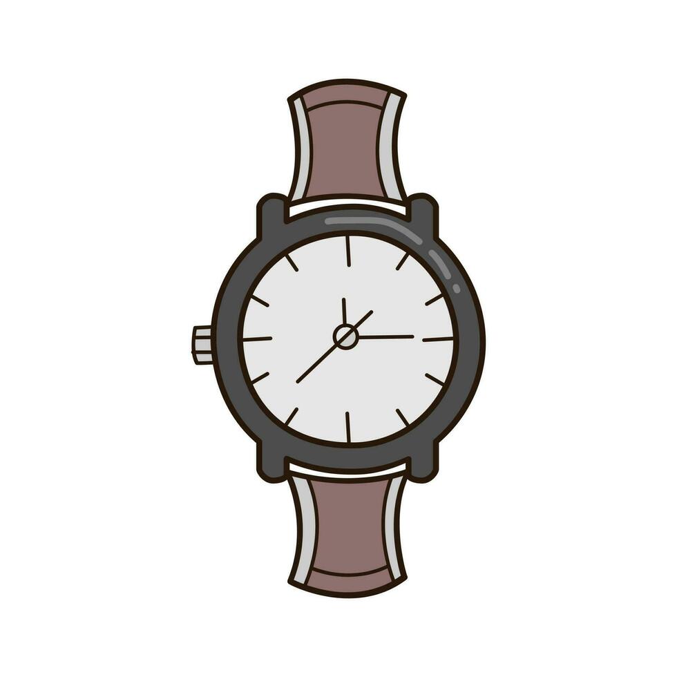 Vector illustration of a wristwatch. men's accessories