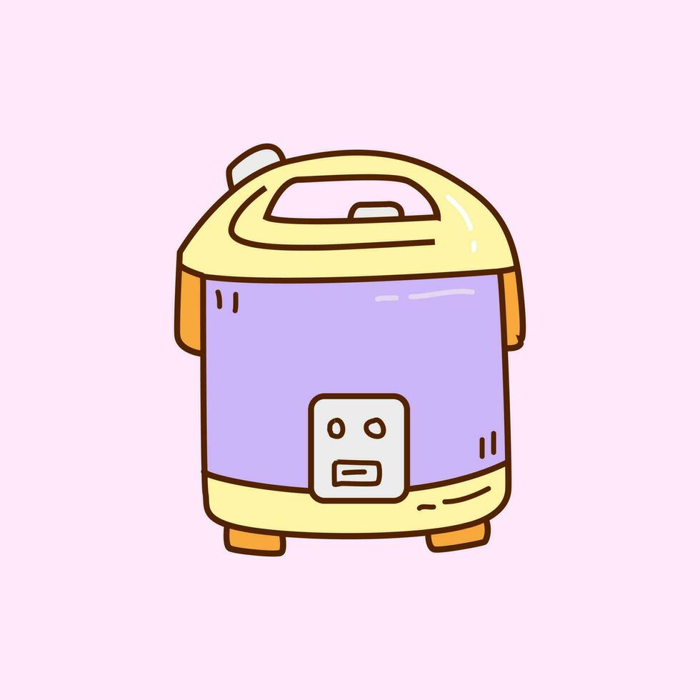 rice cooker doodle vector illustration